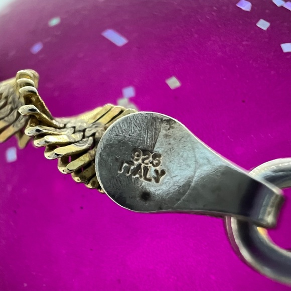 Retro Gold Vermeil 925 Twisted Herringbone Bracelet - Picture 4 of 7